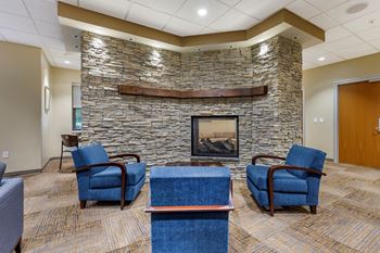 The broadview apartments in baltimore, maryland lounge with fireplace